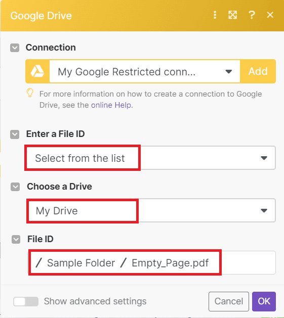 Google Drive Configuration