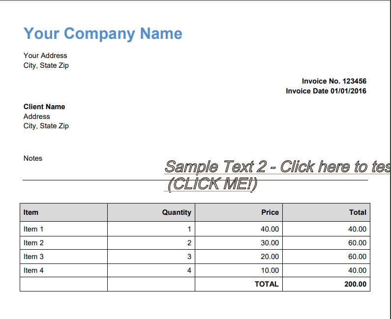 Screenshot of Output PDF