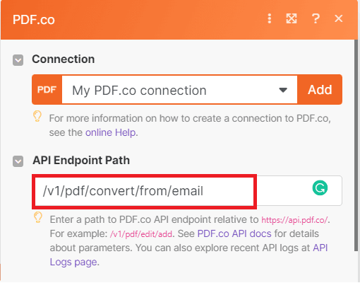 PDF.co Configuration