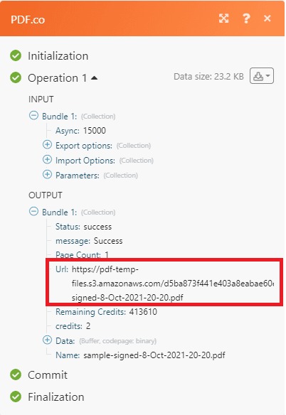 Output link
