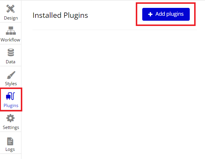 Screenshot of adding plugins