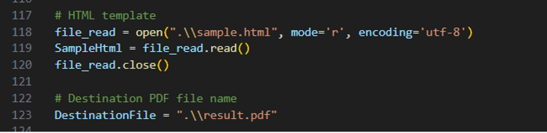 HTML to PDF Conversion Settings