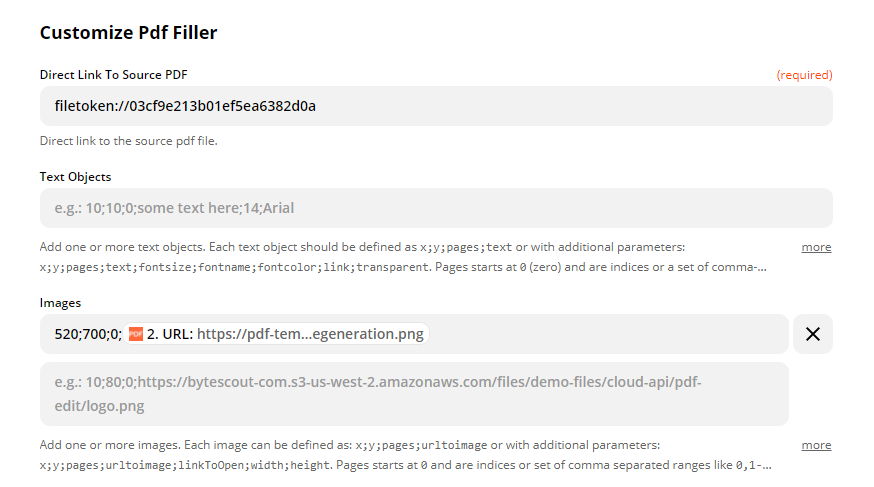 Customizing the PDF Filler Zapier Action