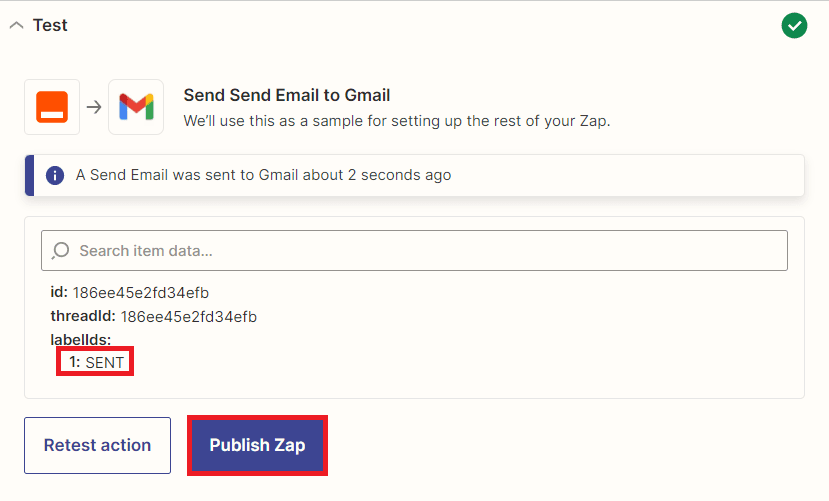 Send Email Result