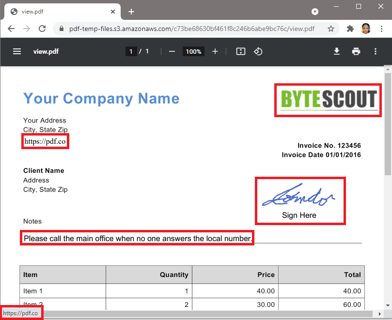 Edited Scanned PDF Output