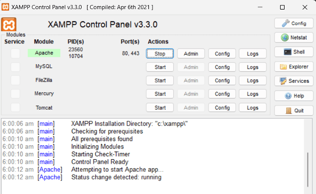 Start Apache Module