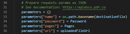 Set up parameters