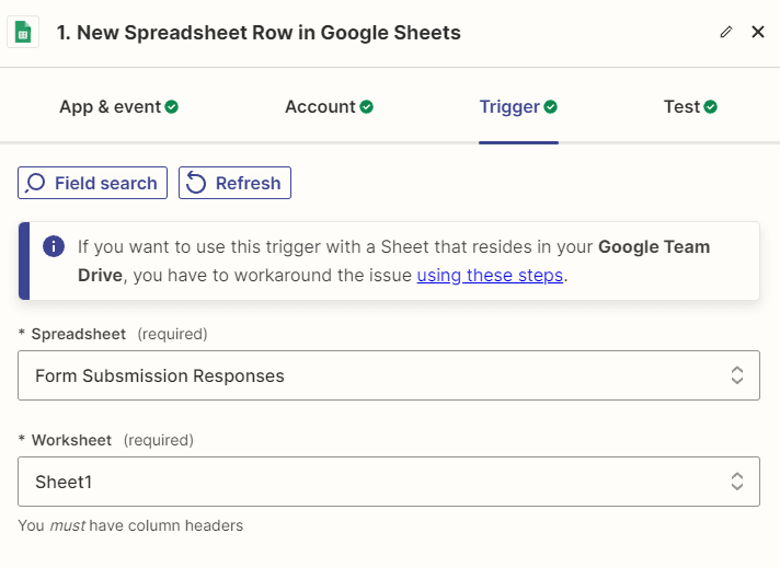 Setup Google Sheets