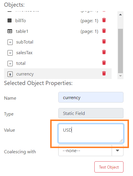 Add A Currency Static Value