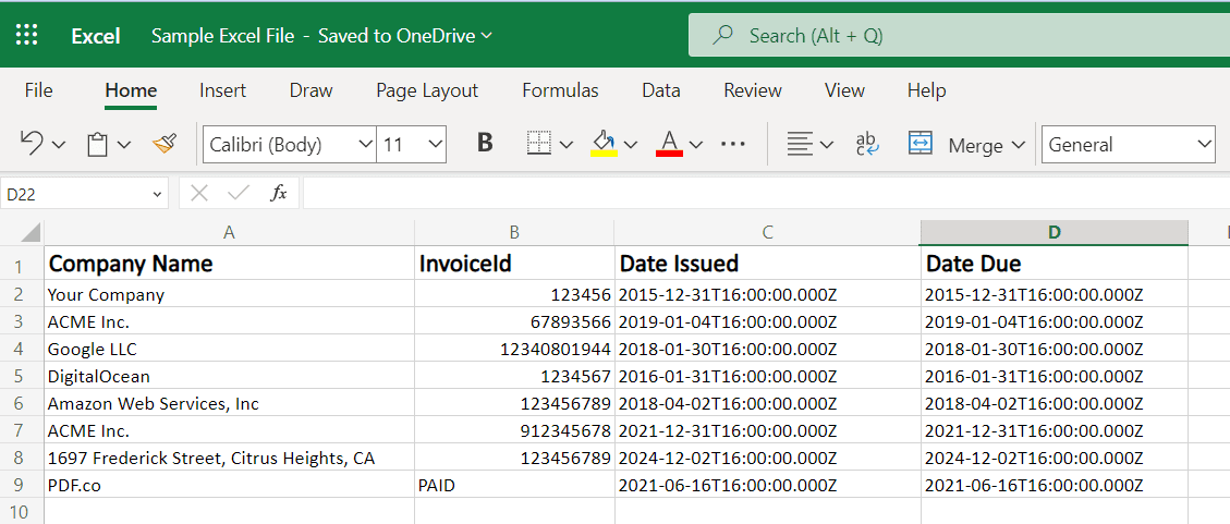 Parsed Data Value