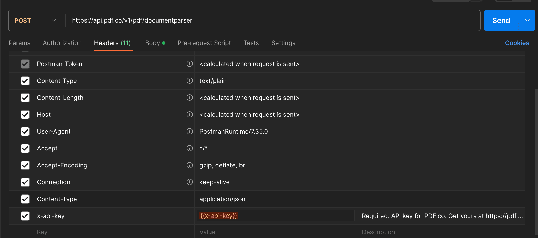 API Key in Postman