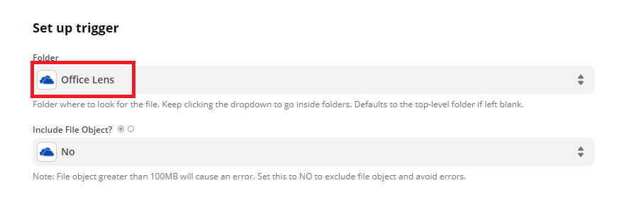 Setup New File Trigger For OneDrive
