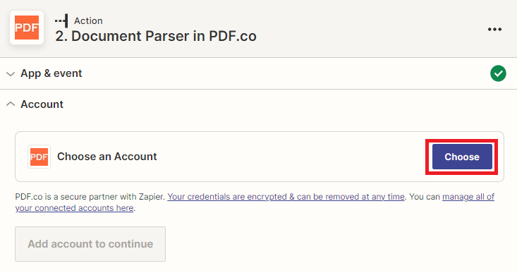 Connect PDF.co Account to Zapier