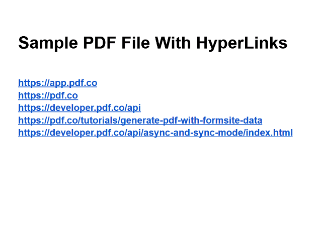 Sample PDF File with HyperLinks