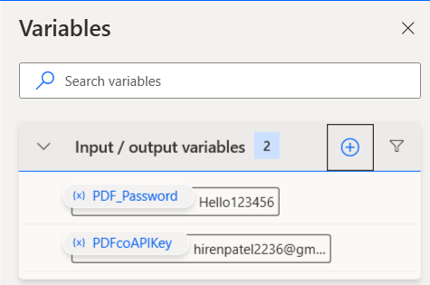 Declare Input Variables