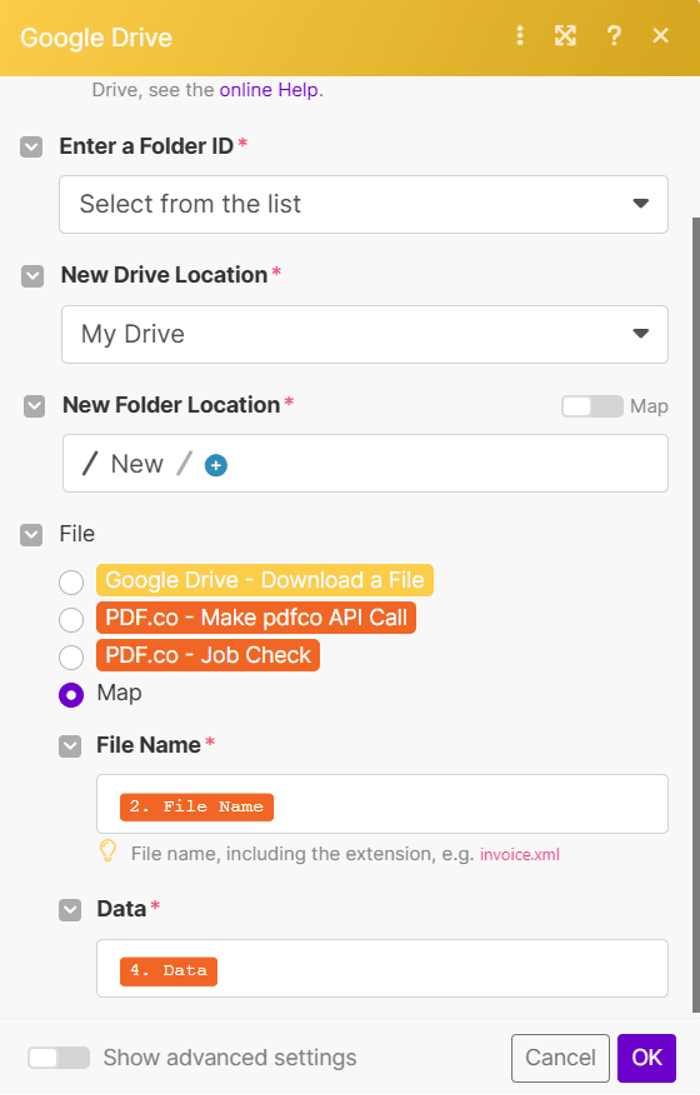 Configure Google Drive Settings