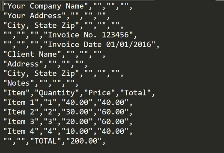 CSV Output