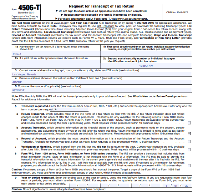 Filled PDF Form - Output