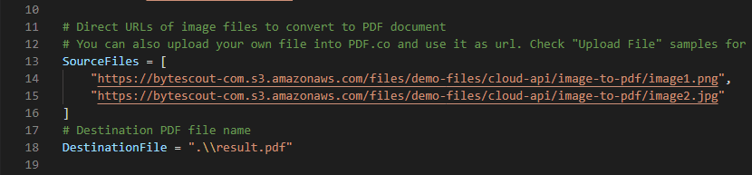 Add URLs to the image files