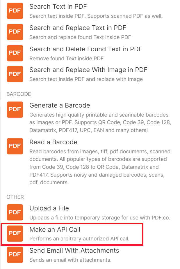 Select the PDF.co step