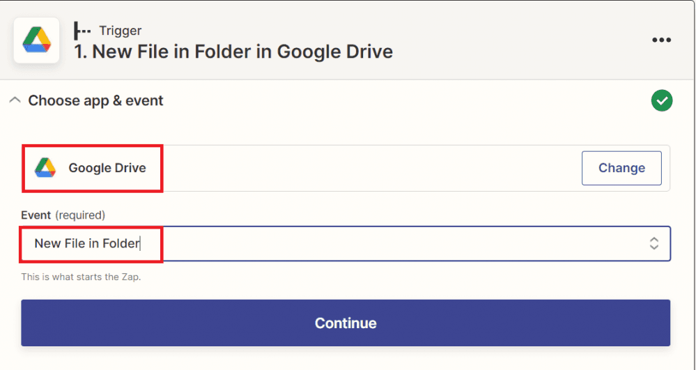 Setup Google Drive in Zapier