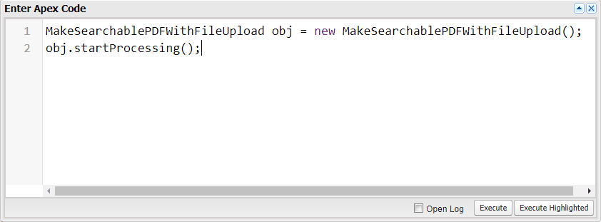 Enter Apex Code