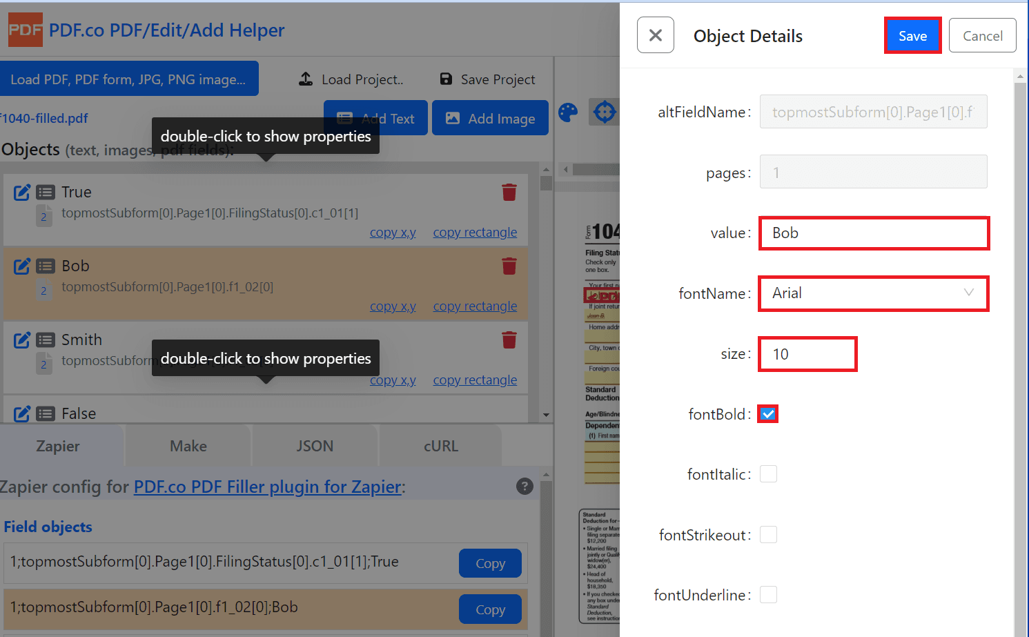 Configure Object Details