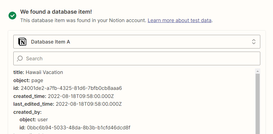 Notion Trigger Result