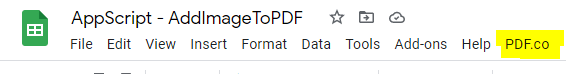 AppScript - Google Sheet PDF.co
