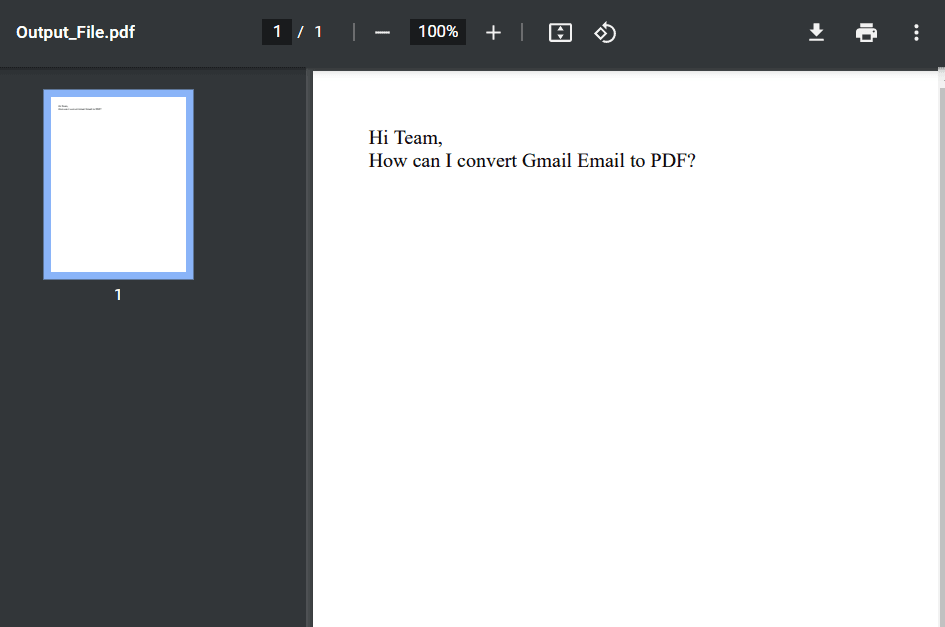 Generated PDF Output