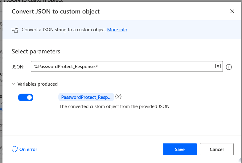 Convert JSON to custom object