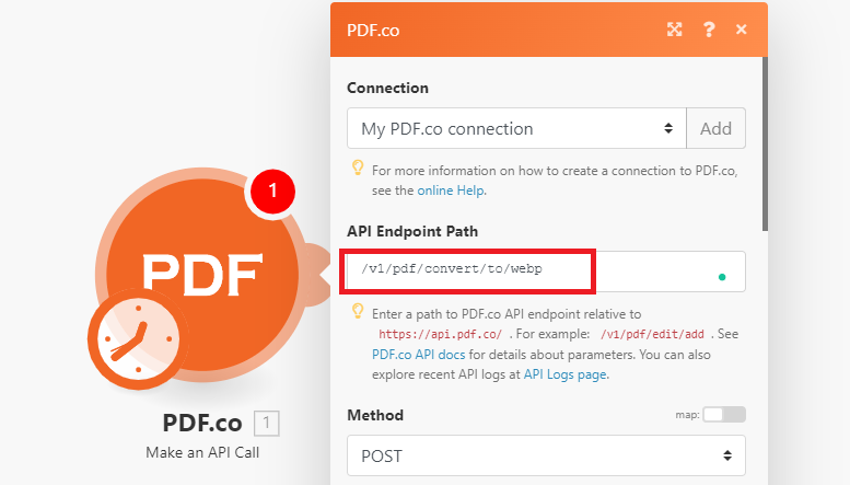 Add PDF.co PDF To WebP Endpoint