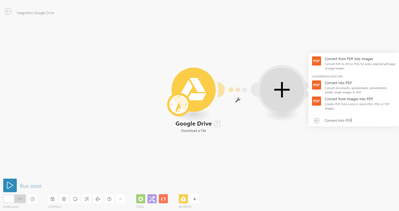 Choose Convert into PDF