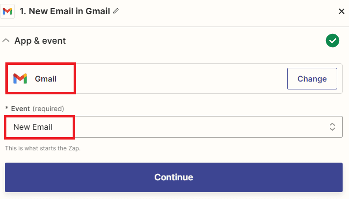 Zapier - New Email in Gmail