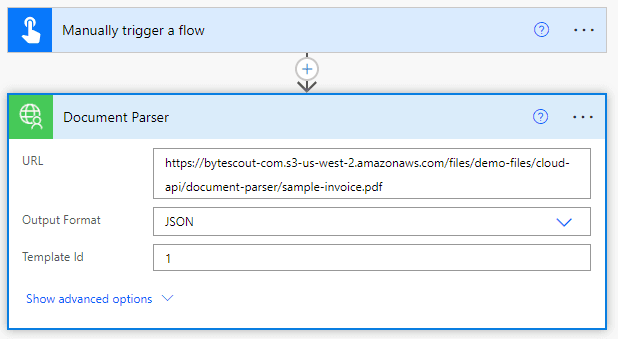 Document Parser action configuration.