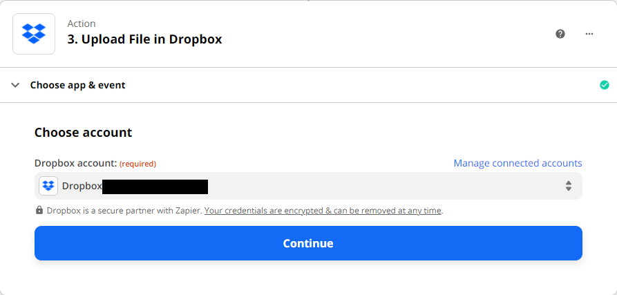 Connect Dropbox Account