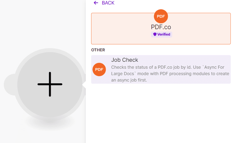 Add the PDF.co Job Check