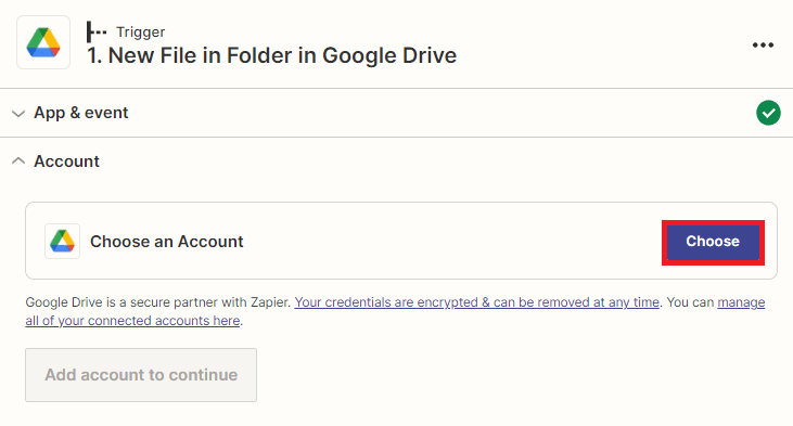 Connect Google Drive Account