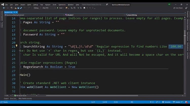 Code to PDF Text Search