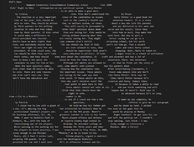 Extracted Data in TEXT Format