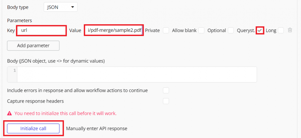 Parameters Setup