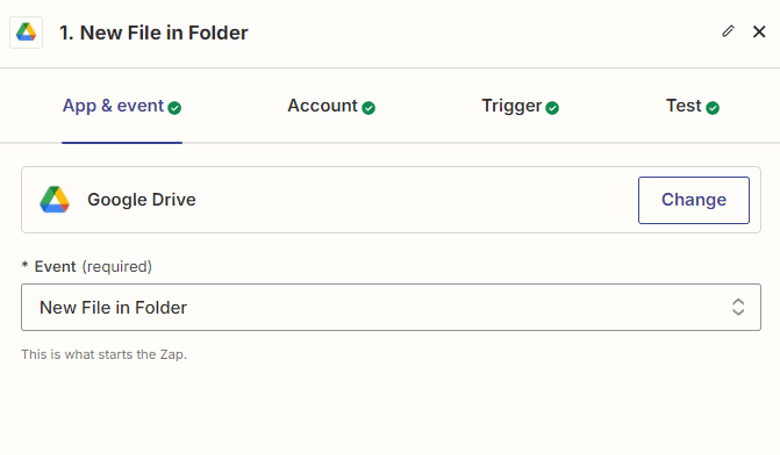 Google Drive New File in Folder