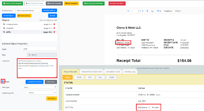 Parse Bill To Value