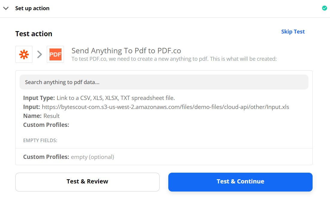 Send Anything To PDF Data To Test And Review