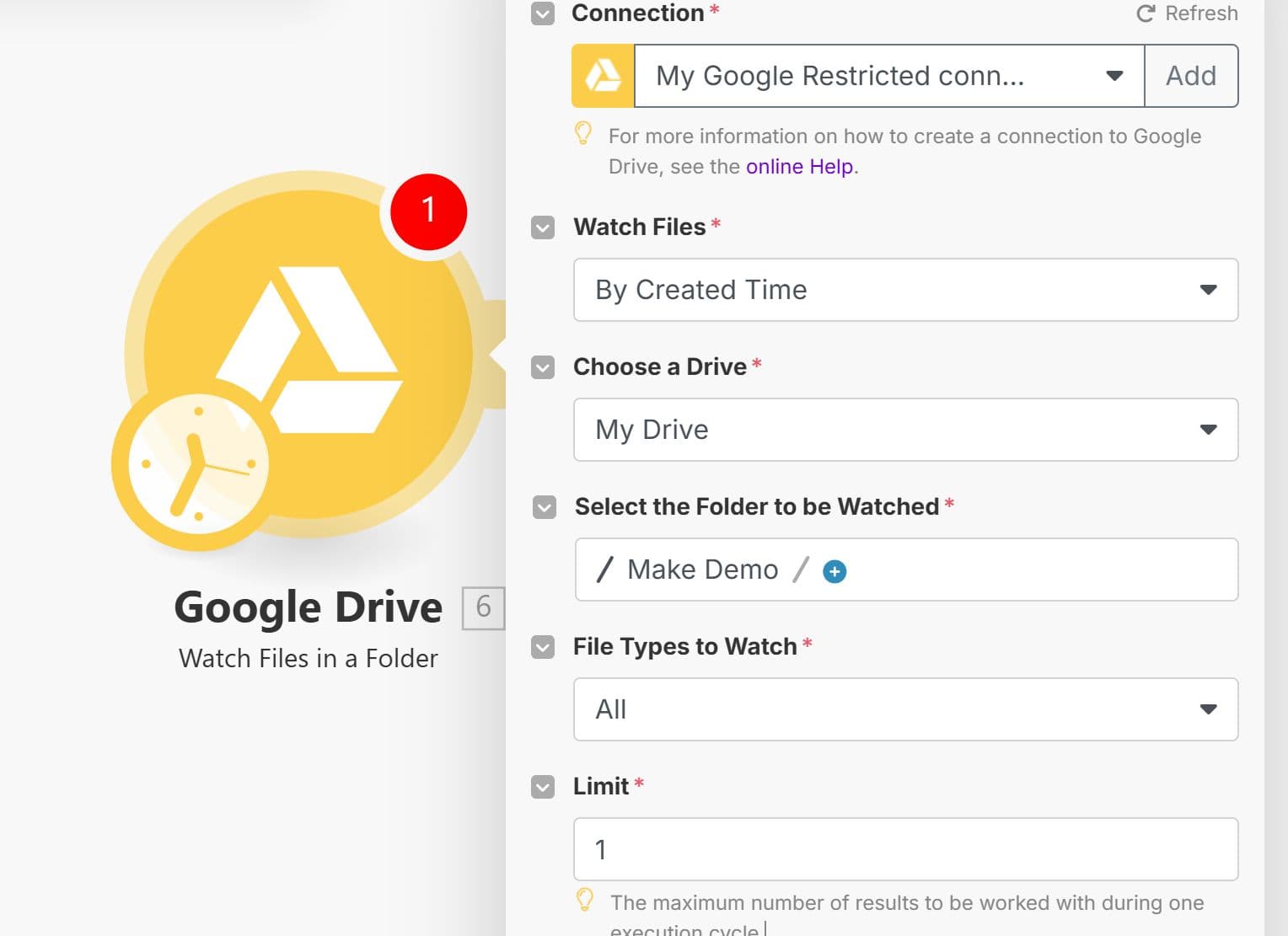 Watch for New Files in Google Drive