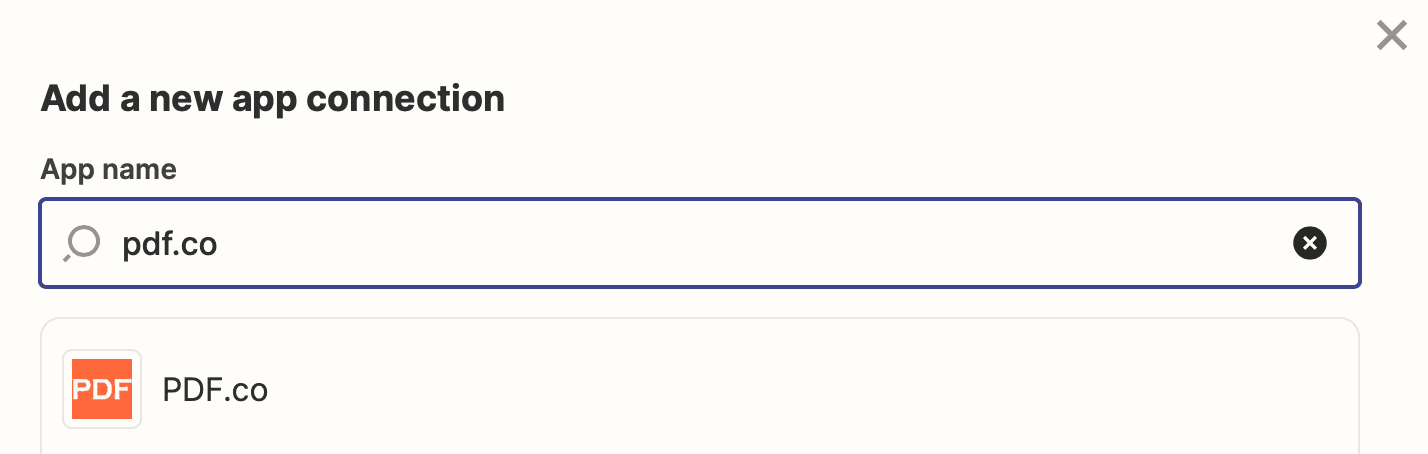 PDF.co app in Zapier