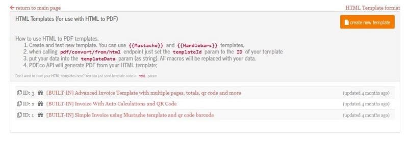 HTML Template