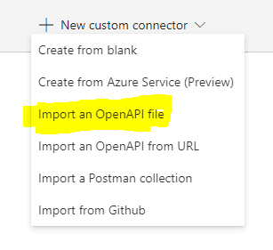 Import an OpenAPI file