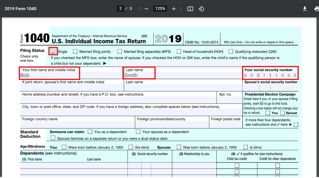 Edited PDF Form