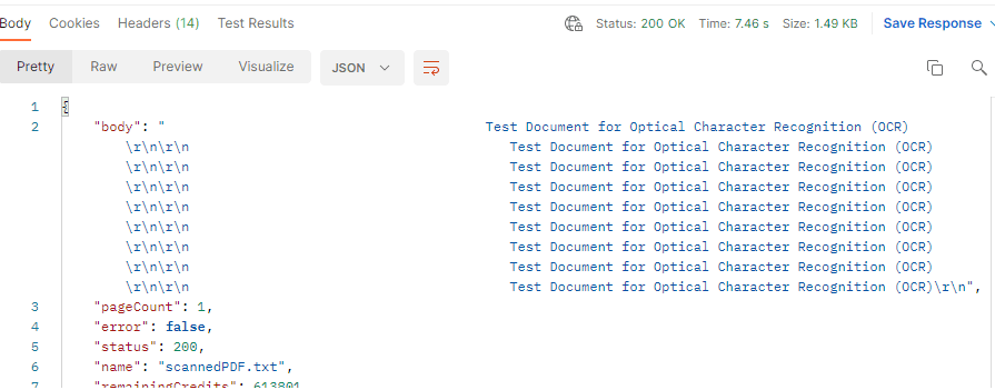 Extracted Text From Scanned PDF File
